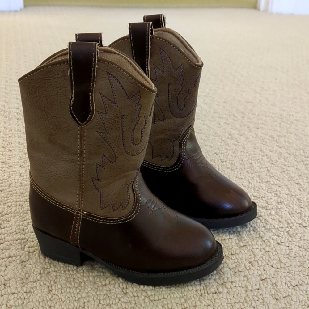 Toddler Brown Cowboy Boots, 6T